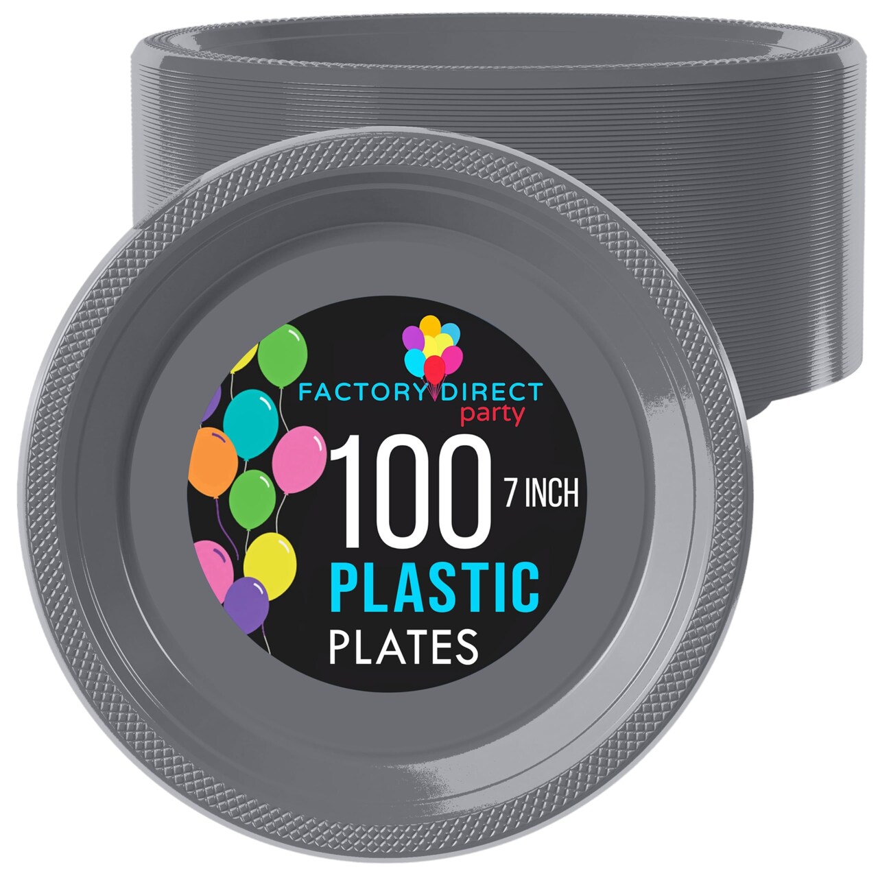 Party Solids Plastic Plates For Party Disposable Plates Heavy Duty Supplies 100 Pcs Plastic Dinnerware Sets Heavy Duty 350 GSM Disposable Dinnerware Set by Exquisite